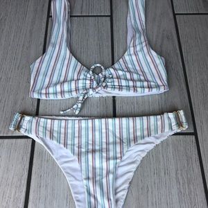 L*Space Stripe Bikini BOTH Pieces XS